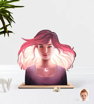 

Personalized Women 'S Abstract Caricature Of Wood Biblo-13