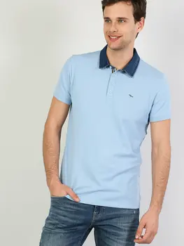 

Colins Men Slim Fit light Blue Shirtpolo of Short Sleeve Polo t shirts for men Polo men Polo shirts,CL1033370