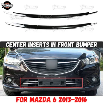

Center inserts in front bumper case for Mazda 6 2013-2016 ABS plastic molding 1 set / 2 pcs decoration car styling