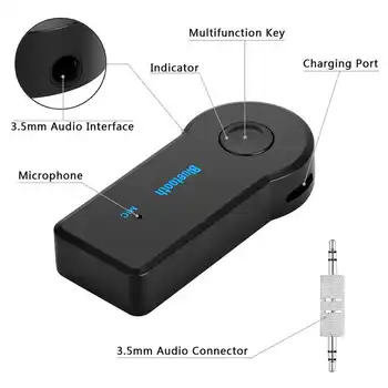 

Wireless Bluetooth Audio receiver 3,0 Jack 3,5mm car handsfree Manos black BT Wireless plug adapter battery JackAux