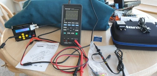 Hantek2D72 3-in-1 70 MHz Oscilloscope, Waveform Generator & Digital Multimeter With A Tactical Safety Yellow Case