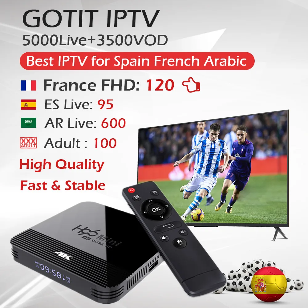 H96mini H8 RK3328A Android 9,0 ТВ контейнер под элемент питания 2 GB/16 GB 2,4G+ 5G Wi-Fi 4K H.256 set top tv Box+ французское IP ТВ Бельгия Арабский IP ТВ erlandais