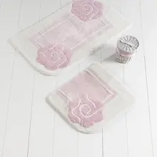 Коврики для ванной нескользящие Противоскользящие коврики Нескользящие противоскользящие розовые 2'Li набор 60X100 см-50X60 см