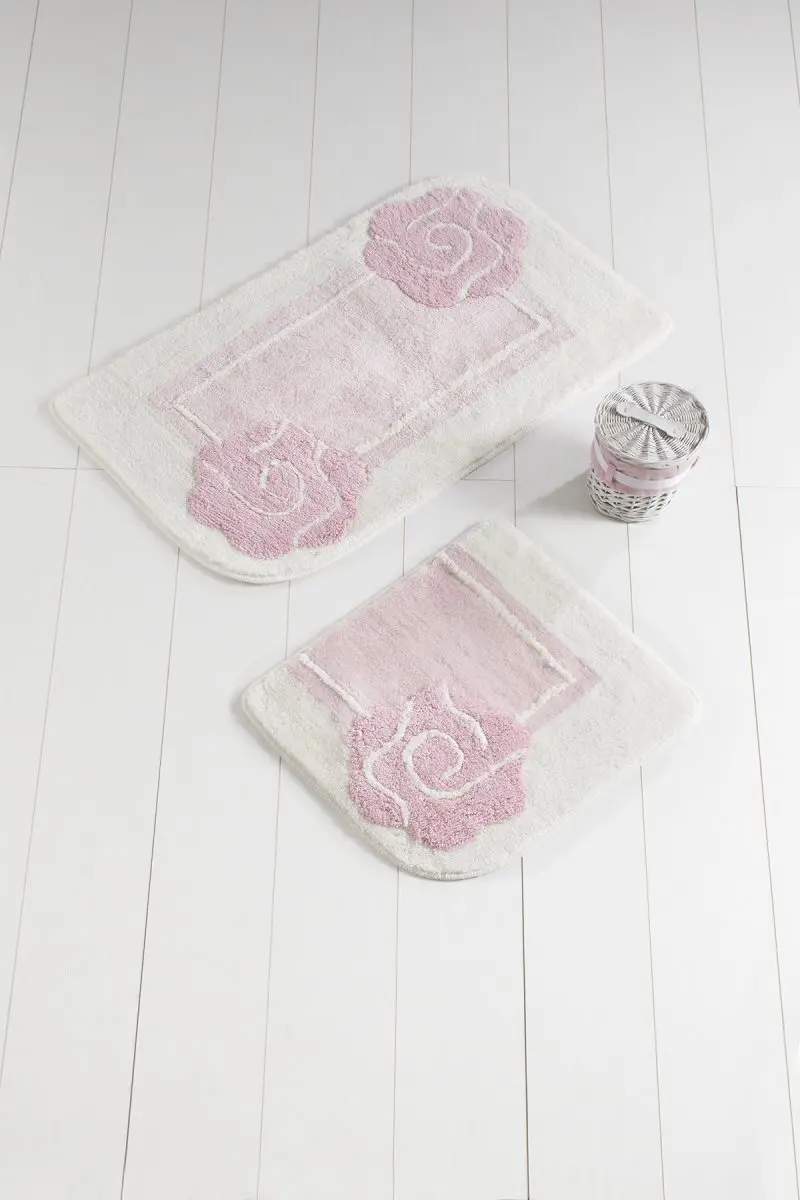 

Bath Mats Non Slip Anti Mould Mats Non Slip Anti Mould Dolce Pink 2'Li Set 60X100 Cm- 50X60 Cm