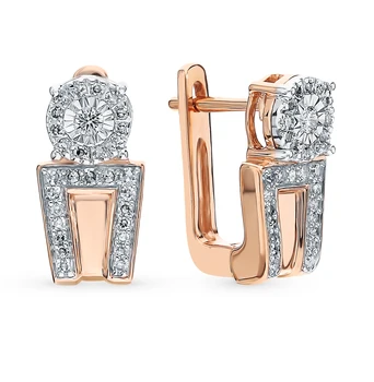 

Gold earrings with diamonds sunlight sample 585