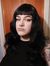 FEELME-pelucas de cabello humano con flequillo para mujeres negras, cabello Natural brasileño ondulado, con flequillo, Remy, pelucas con flequillo