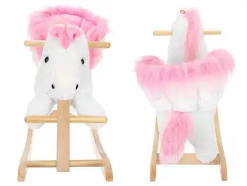 

Unicorn horse rocking with sons-pink-white 70 cm USINEDISTRIB