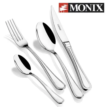 

Monix Vicenza-tafelbesteck's 24 Pieces with steak knife stainless steel 18/10 design contemporary finish pulid