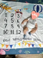 Manta de crecimiento mensual para bebé recién nacido, utilería de fotografía, fondo de tela conmemorativa, alfombra, accesorios para bebé recién nacido