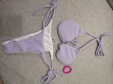 Tankini-traje de baño pequeño para mujer, microbikini azul, conjunto de bikini brasileño de estilo vendaje púrpura de cintura baja, traje de baño de dos piezas