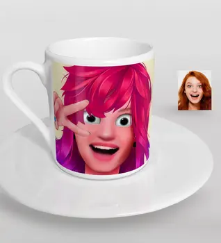 

Personalized Women 'S Animation Caricature Of Turkish Coffee Fincanı-10