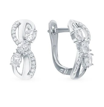 

Silver earrings with cubic zirconia sunlight sample 925