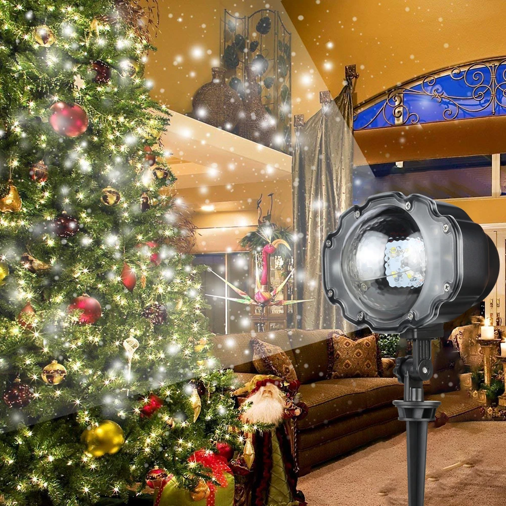 Рождество снегопад проектор IP65 движущийся снег открытый садовый лазерный проектор лампа Рождество Снежинка лазерный свет для рождественские Вечерние