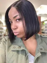 Luvin-mechones de cabello humano postizo brasileño, extensiones de cabello humano liso con cierre frontal de encaje 4X4