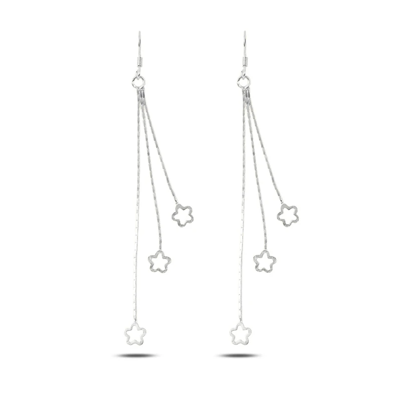

Armagano Dangle Matte Textured Flower Earrings