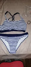 Conjunto de Bikinis de playa a rayas para mujer, bañador Sexy de realce, trajes de baño para chicas en Bikini, ropa de piscina 2021
