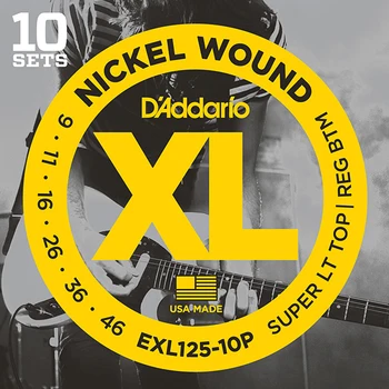 

Exl125-10p nickel wound strings for electric guitar, S light top/regular bottom 9-46, 10 set d'addari about