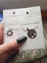 DOTIFI-collar de acero inoxidable con forma de árbol de la vida, collares colgantes redondos, joyería elegante, 316L