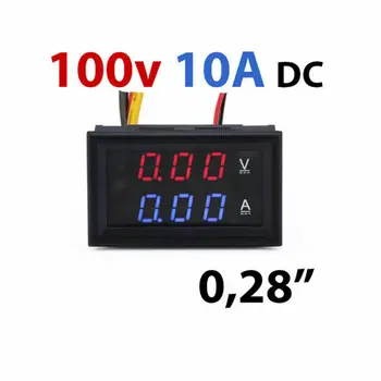 

0,28 inch Mini Digital voltmeter ampere meter DC 100V 10A Panel's amp voltmeter stream from voltage voltmeter