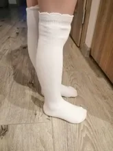 YWHUANSEN-Calcetines transpirables de encaje de algodón para niña, medias hasta la rodilla, para primavera, otoño e invierno, 1 par