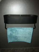 Black Bathroom Shelves Rack Towel-Bar Wall-Shelf Shower-Storage Kitchen Aluminum Space