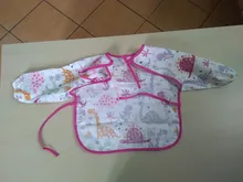 Baberos Bandana para bebé, bonitos Baberos de dibujos animados coloridos, impermeables, para comer, dibujo de manga larga, delantal, babero de autoalimentación para bebé