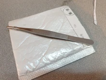 Pinzas medicinales de acero inoxidable 430 antiyodo, pinzas medicinales largas y rectas de 12,5 cm-30cm, coderas de cabeza recta gruesa
