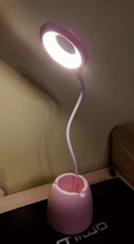 Pen-Holder Desk-Lamp Book Read-Light Dimming Bedside Home-Decor Pink Eye-Protect Touch
