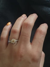 ZHOUYANG-anillos con copos de nieve de cristal para mujer, flor de circonita AAA +, amarillo claro Color oro rosa, regalo, joyería KBR133