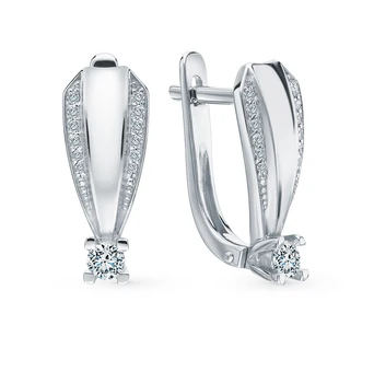 

Gold earrings "diamonds of Yakutia" sunlight sample 585