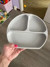 Plato de silicona con ventosa y separación para niños y bebés, juego de vajilla para bebé, con cara de sonrisa, tazón adherente con separación para alimentos