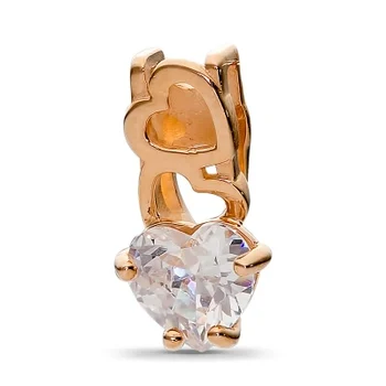 

Esthete heart pendant with 1 cubic zirconia in red gold