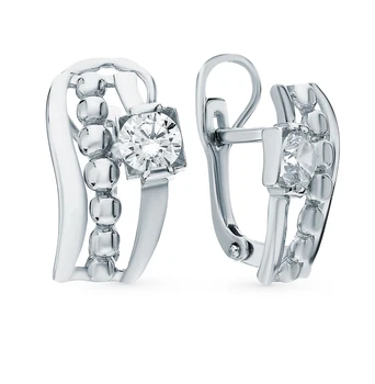 

Silver earrings with cubic zirconia sunlight sample 925
