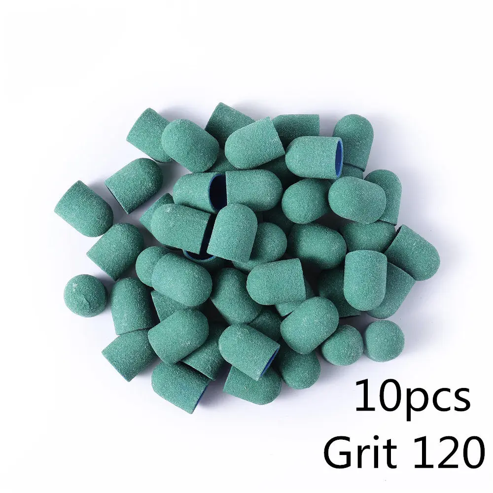 10pcs BNG 10/20 штук 13*19 шлифовальный блок Кепки для профессионального педикюра, инструмент для ухода за ногами фиолетового и зеленого цветов, шлифовальной ленты, Электрический Фрезер для ногтей искусство 80/120/180 - Цвет: 10pcs