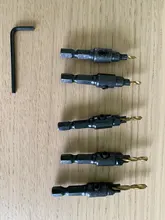 Juego de taladro avellanado, broca de carpintería, piloto con huecos para tornillos, tamaños, herramienta de mano #5 #6 #8 #10 #12, 6 uds.