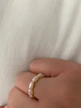 PerisBox-anillo minimalista de perlas naturales para mujer, Anillos geométricos de perlas de agua dulce naturales, círculo continuo, novedad de 2020