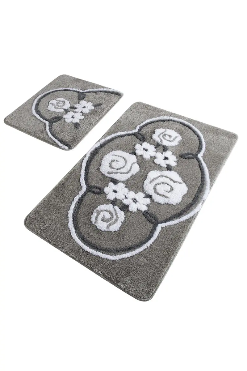 Коврики для ванной нескользящие Противоскользящие коврики Нескользящие противоскользящие J'Adore серый 2'Li набор 60X100 см-50X60 см