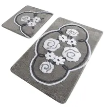 Коврики для ванной нескользящие Противоскользящие коврики Нескользящие противоскользящие J'Adore серый 2'Li набор 60X100 см-50X60 см