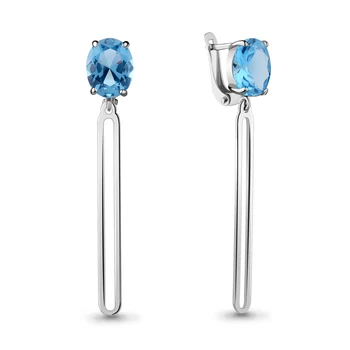 

Silver earrings with nanotopaz Swiss Sint.