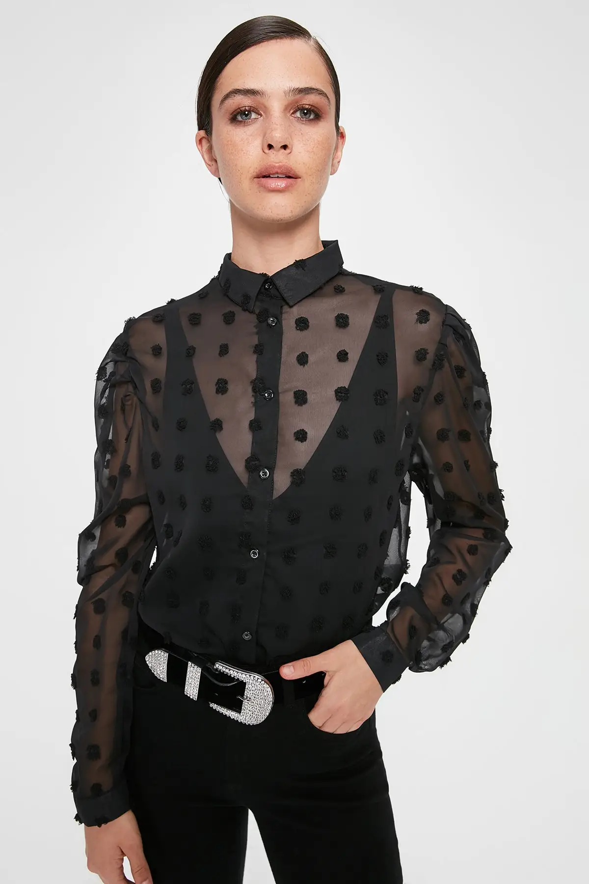 Trendyol световой Bluz TPRAW20BZ1193