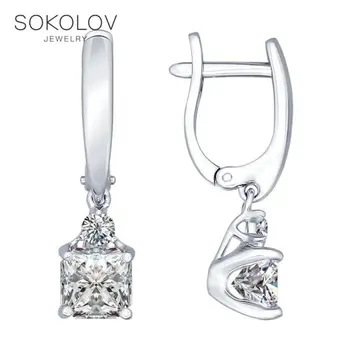 

SOKOLOV Silver drop earrings with stones with cubic zirconia fashion jewelry silver 925 women's male, long earrings