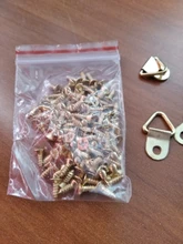Hooks-Hangers Mirror Frame Oil-Painting Hanging-Picture 100-Screws Triangle D-Ring Golden