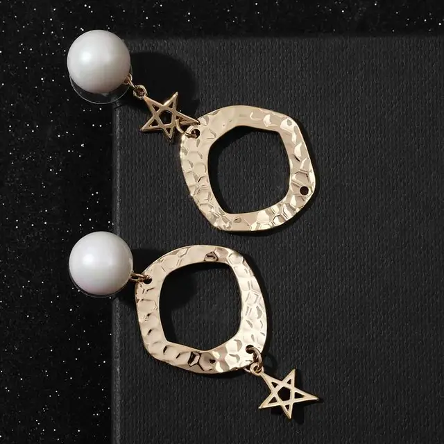 Earrings with pearls "atmosphere" bead, white color in gold _ - AliExpress  Mobile