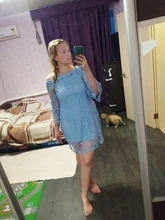 Mini Dress Vestidos Lace Elegant Off-Shoulder Summer Sexy Women Flare-Sleeve Slash-Neck