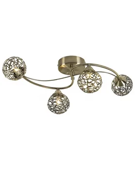 

LED ceiling lamp. Candlestick. Metal. Color leather and lampshades metal. 4 lampholder. LED light and G9. Ref. MX2219/4D AB
