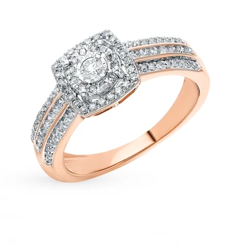 

Gold ring with diamonds sunlight sample 585