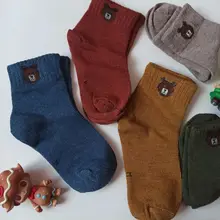 Winter Socks Girls Cartoon-Bear Kids Spring Anti-Skid Baby-Boys Cotton Autumn Floor 5-Pairs