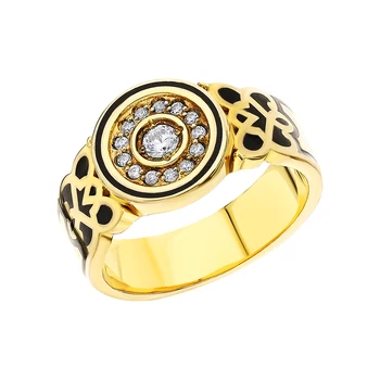 

Silver ring with cubic zirconia and sunlight enamel sample 925