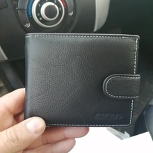 Billetera de cuero genuino con Clip para hombre, billetera pequeña de piel de vaca, monedero bolsa de monedas, 2020