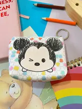 Disney-cartera con caricaturas para niños, monedero de Mickey Mouse, regalo para niña y niño, bolso de almacenamiento con llave colgante, Cartera de paquete para chico y Frozen